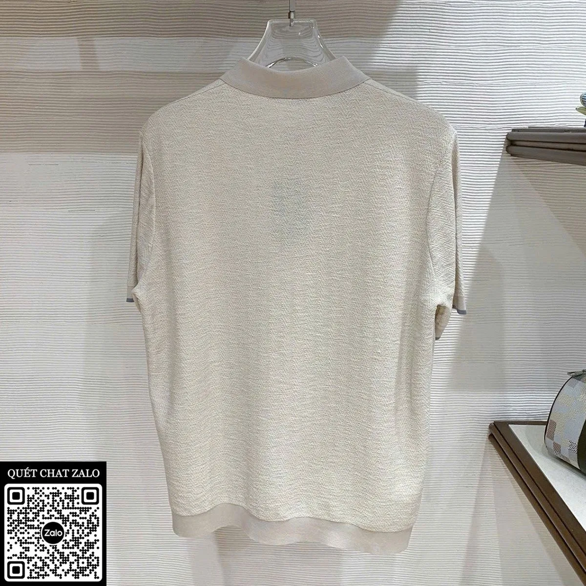 Áo polo nam màu trắng Loro Piana mã 2 đẳng cấp xịn tinh tế sang Áo polo nam màu trắng Loro Piana mã 2 đẳng cấp xịn tinh tế sang