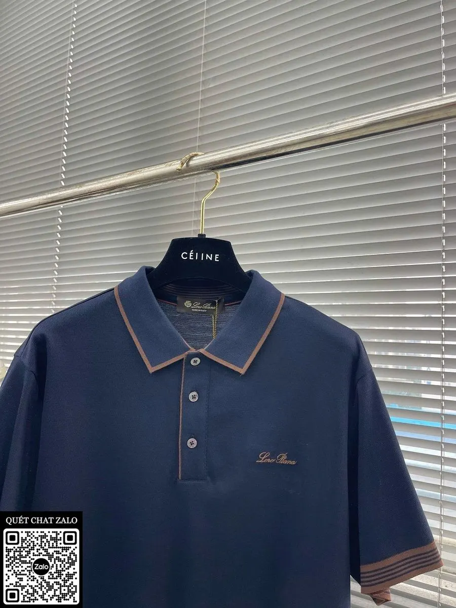Áo polo nam màu xanh Loro Piana mã 1 chuẩn chỉnh đẳng cấp