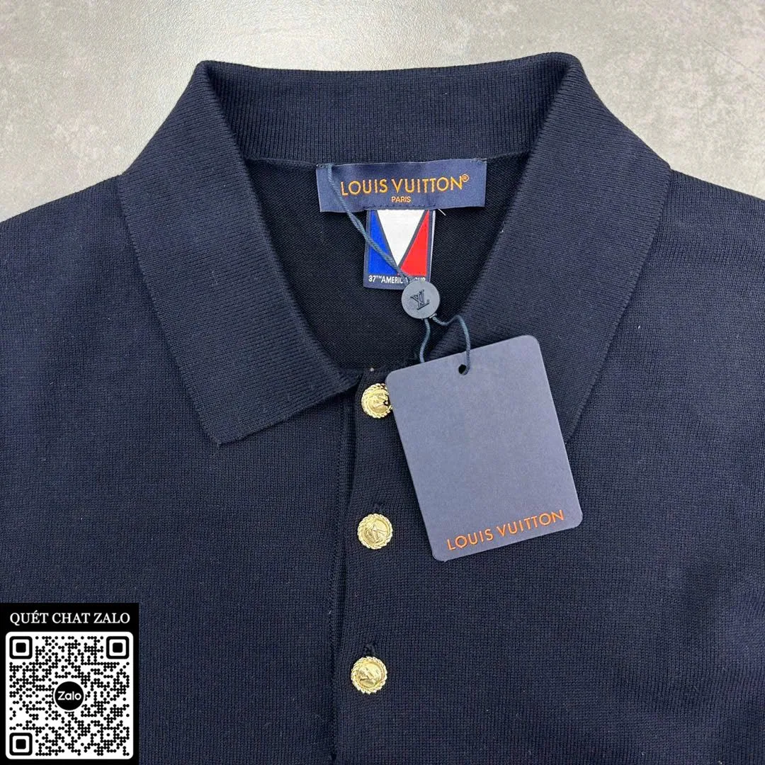 Áo polo nam màu xanh LV mã 1 chuẩn đỉnh cách xuất sắc thời thượng