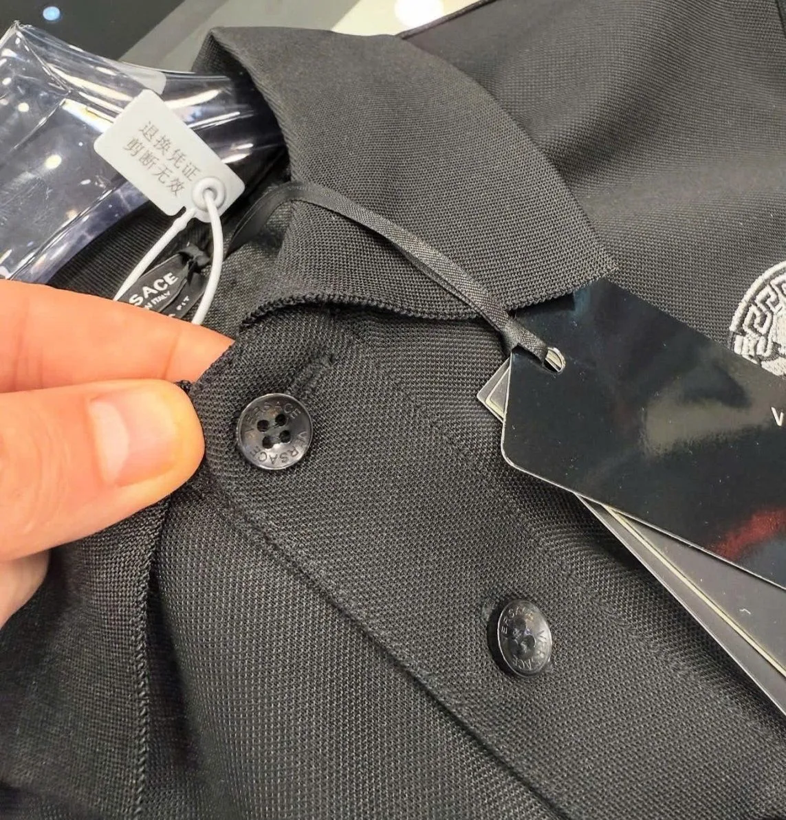 Áo polo nam màu đen Versace mã 3 cao cấp nổi bật thiết kế tinh tế