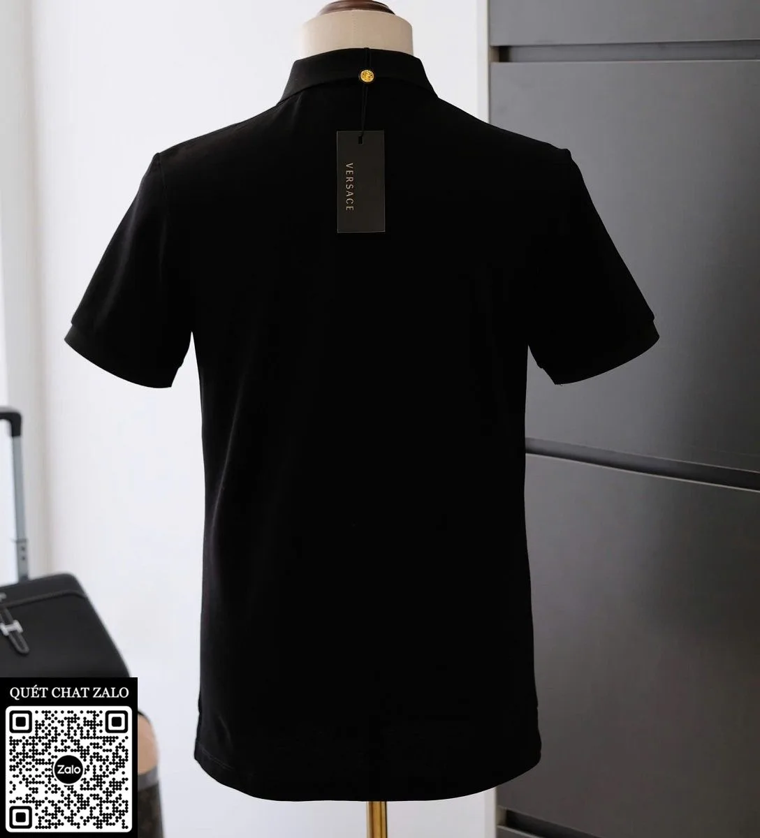 Áo polo nam màu đen Versace mã 4 đỉnh cao phong cách thượng lưu
