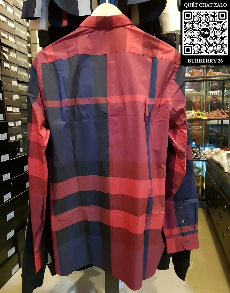 Áo kẻ Burberry nam sơ mi đỏ kẻ caro tay dài mã 26 điển trai lịch lãm Áo kẻ Burberry nam sơ mi đỏ kẻ caro tay dài mã 26 điển trai lịch lãm