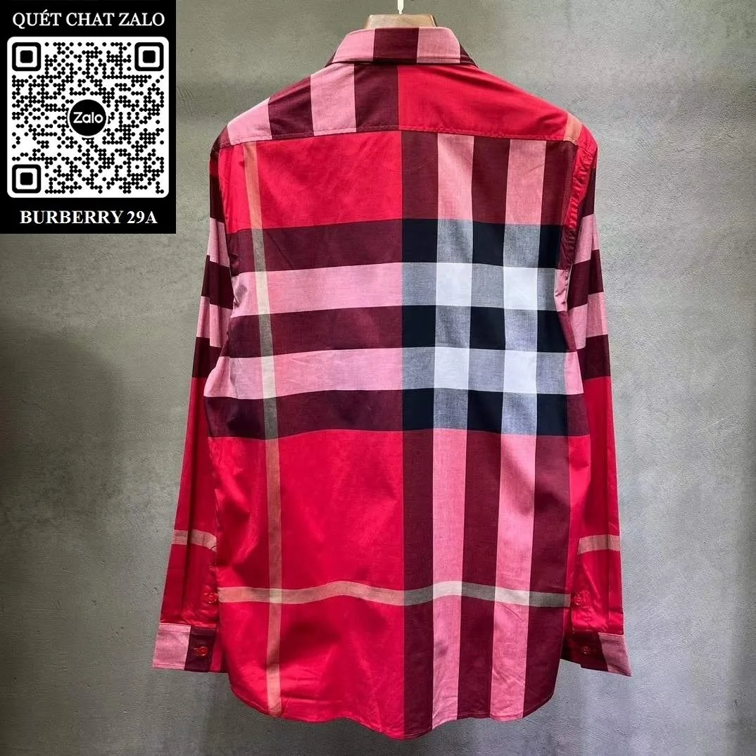 Áo sơ mi nam màu đỏ BBR tay dài kẻ sọc caro mã 29a đúng mốt