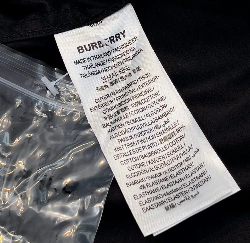 Áo sơ mi nam Burberry tay dài màu trơn màu đen cao cấp mã 28b2