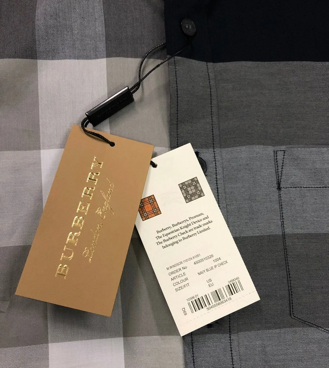 Áo sơ mi nam Burberry đen kẻ caro tay ngắn độc đáo mã 21 siêu phẩm