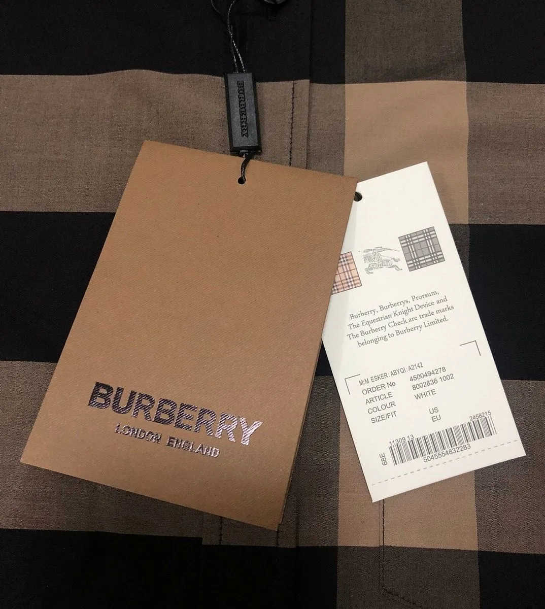 Áo sơ mi nam Burberry màu đen tay ngắn kẻ sọc caro mã 9 cao cấp