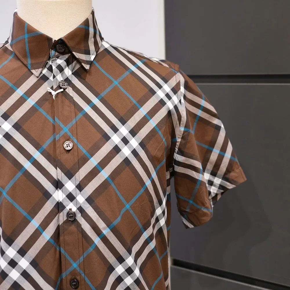 Áo sơ mi nam sọc caro Burberry màu nâu tay ngắn cao cấp mã 1 xịn mịn Áo sơ mi nam sọc caro Burberry màu nâu tay ngắn cao cấp mã 1 xịn mịn