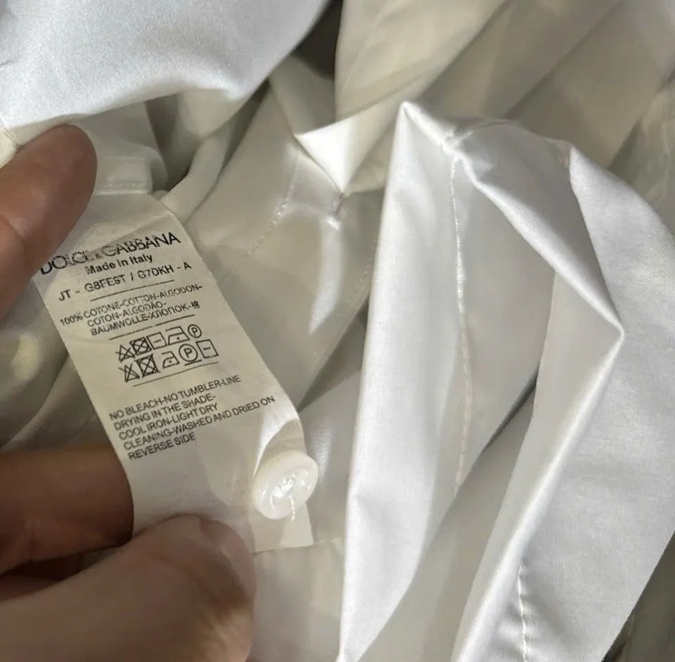 Áo sơ mi DG tay ngắn màu trắng nam mã 3 tinh tế Dolce cao cấp