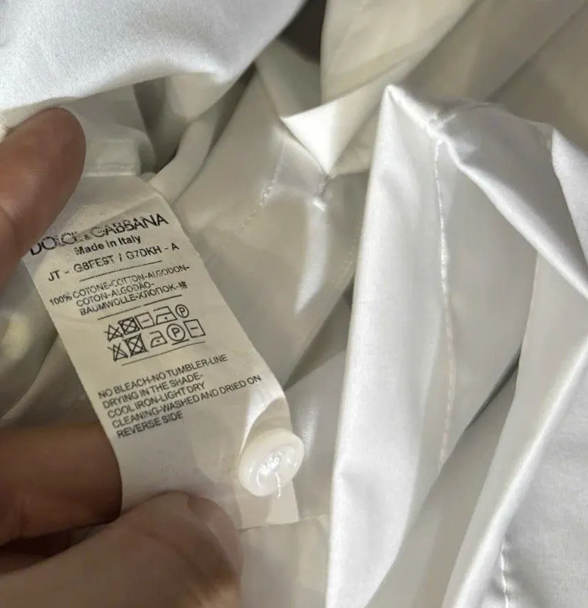 Áo sơ mi trắng Dolce tay ngắn nam mã 4 DG hàng độc quyền nhã nhặn