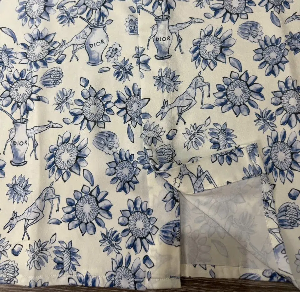 Dior sơ mi trắng tay ngắn nam mã 1 phong cách cao cấp gọn gàng