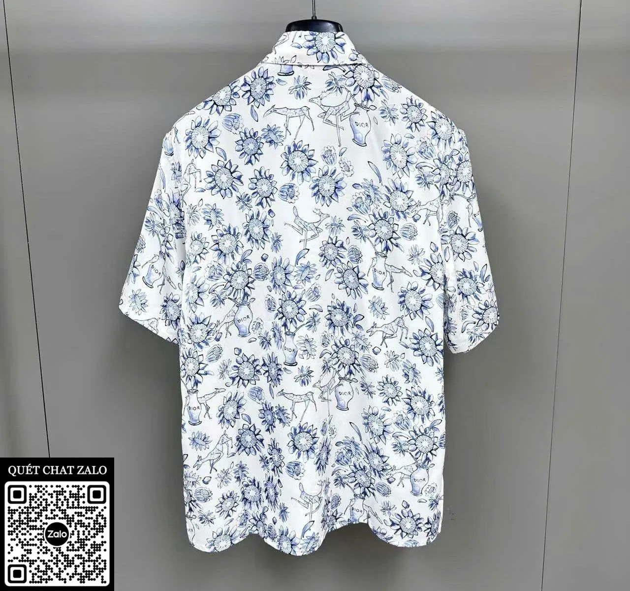 Áo sơ mi nam màu trắng Dior tay ngắn mã 1b tinh tế sang trọng