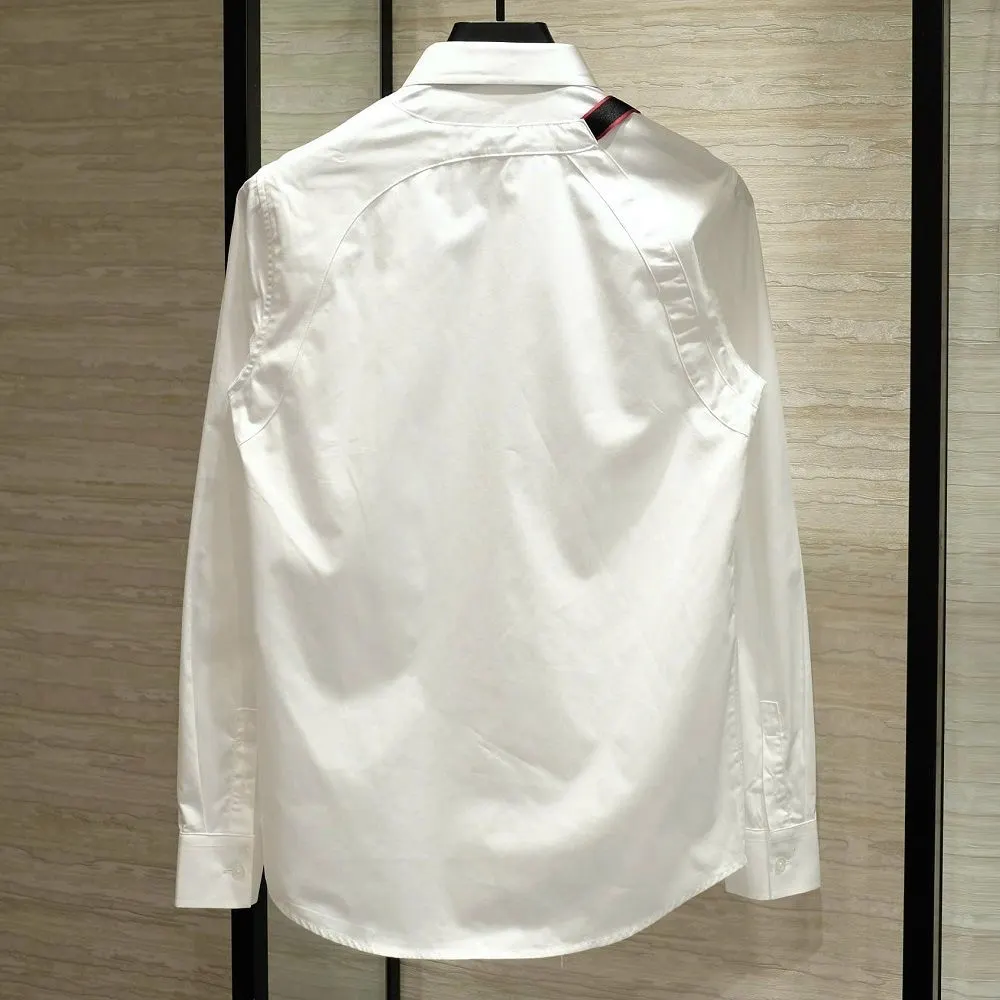 Áo sơ mi Alexander McQueen trắng tay dài nam mã 2 thoải mái cao cấp Áo sơ mi Alexander McQueen trắng tay dài nam mã 2 thoải mái cao cấp