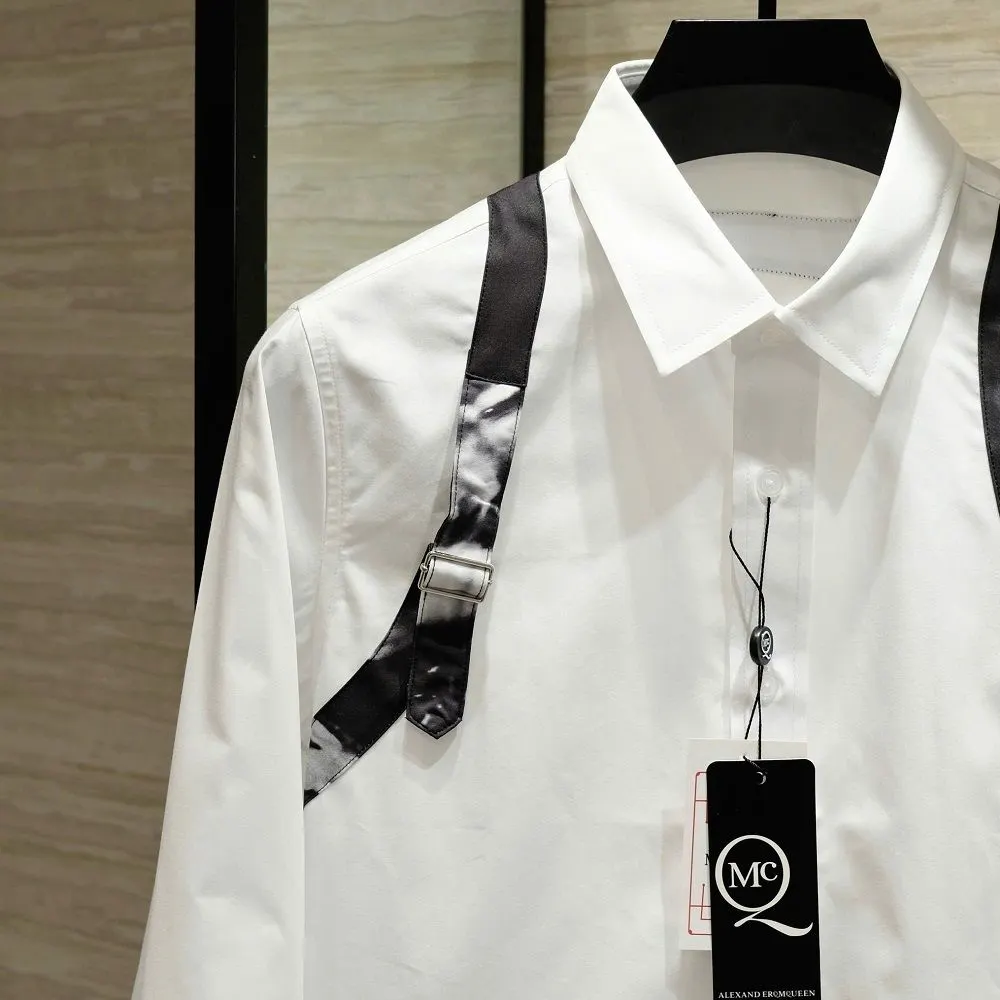 Áo sơ mi nam màu trắng McQueen tay dài mã 3 tinh tế đẳng cấp