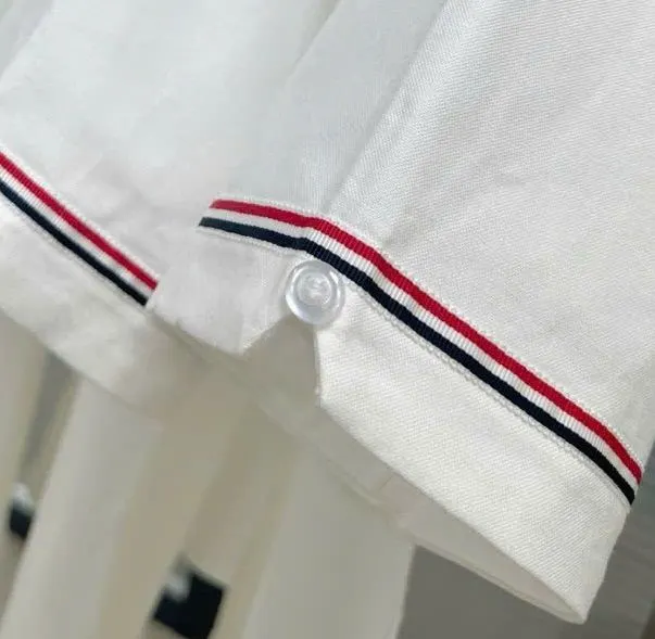 Sơ mi Thome trắng tay ngắn nam Thom Browne mã 1 chất không tưởng