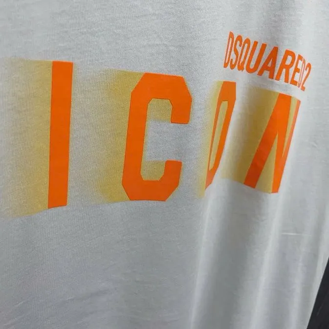 Áo thun Dsquared2 trắng mã 10 cổ tròn Dsq2 nam nữ phong cách chuẩn