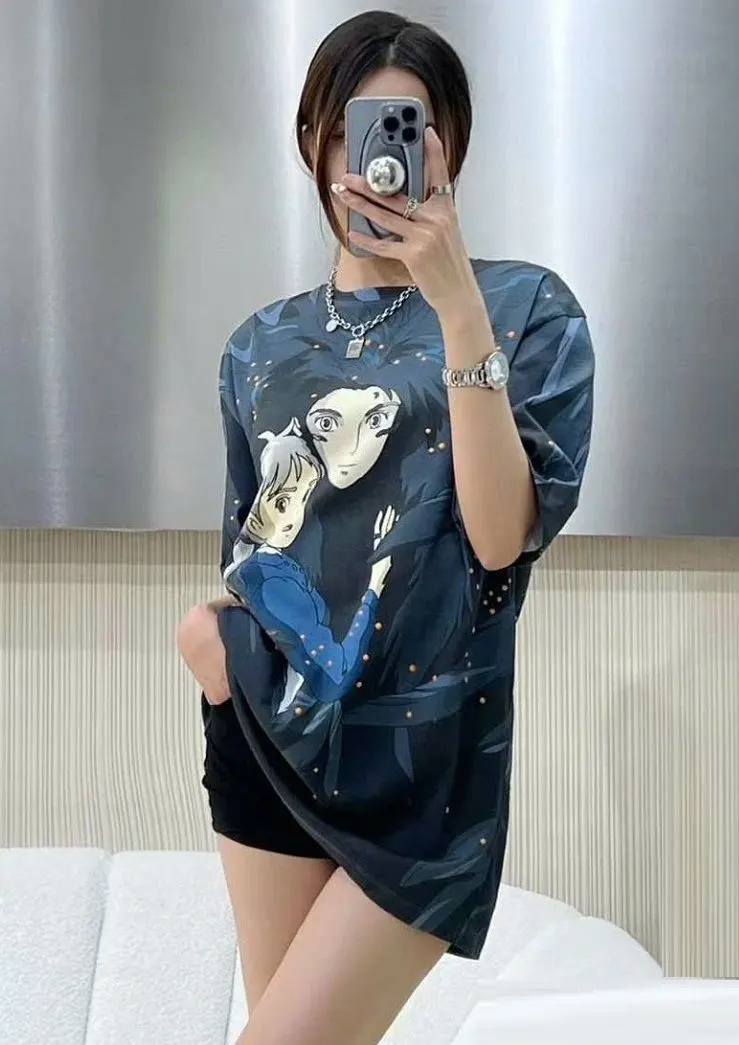 Áo phông màu xanh lá cây Loewe mã 1 nam nữ cổ tròn sành điệu cao hạng Áo phông màu xanh lá cây Loewe mã 1 nam nữ cổ tròn sành điệu cao hạng