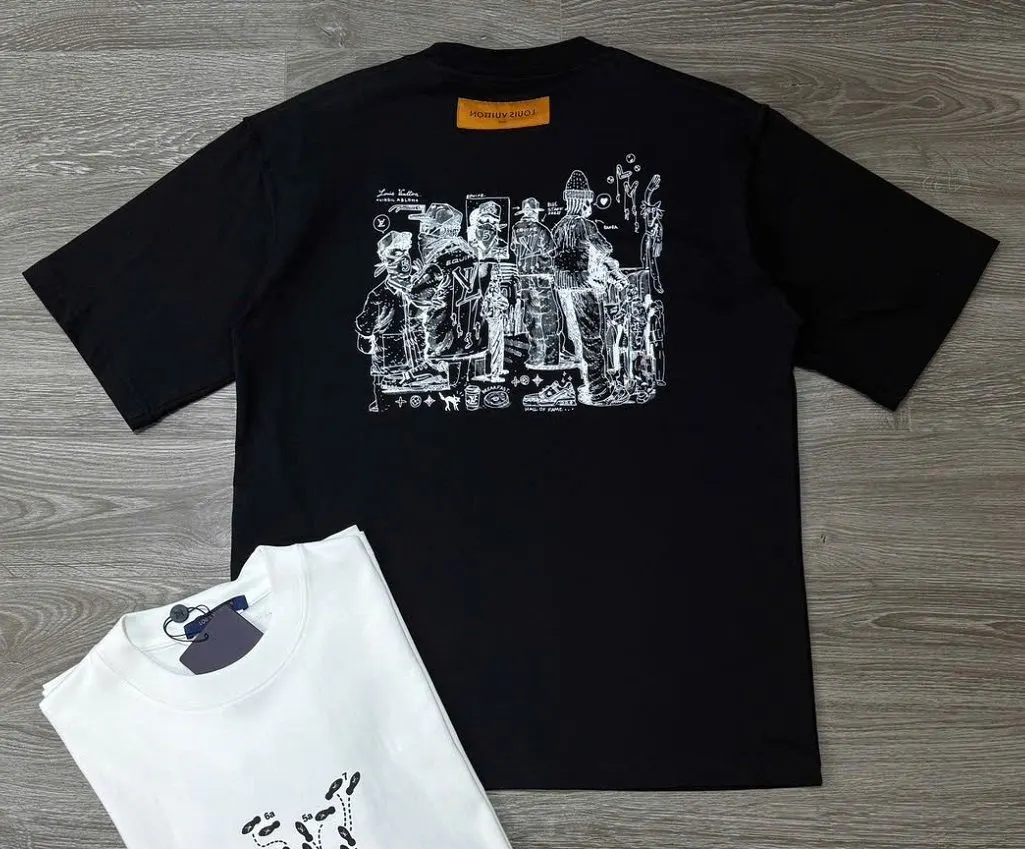 Áo thun LV đen mã 7b cổ tròn nam nữ Like Authentic phong cách men lì