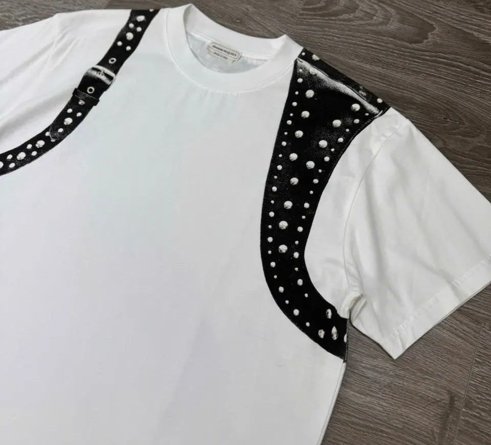 Áo phông trắng nam Alexander McQueen mã 2 cổ tròn hàng hiệu thời trang