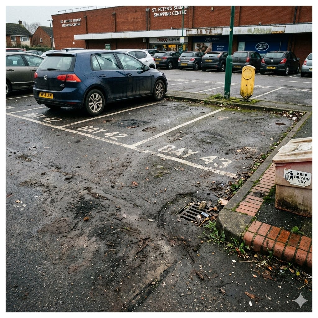 Car Park Cleaning Before