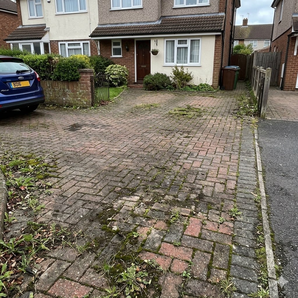 Tarmac Moss Removal Before