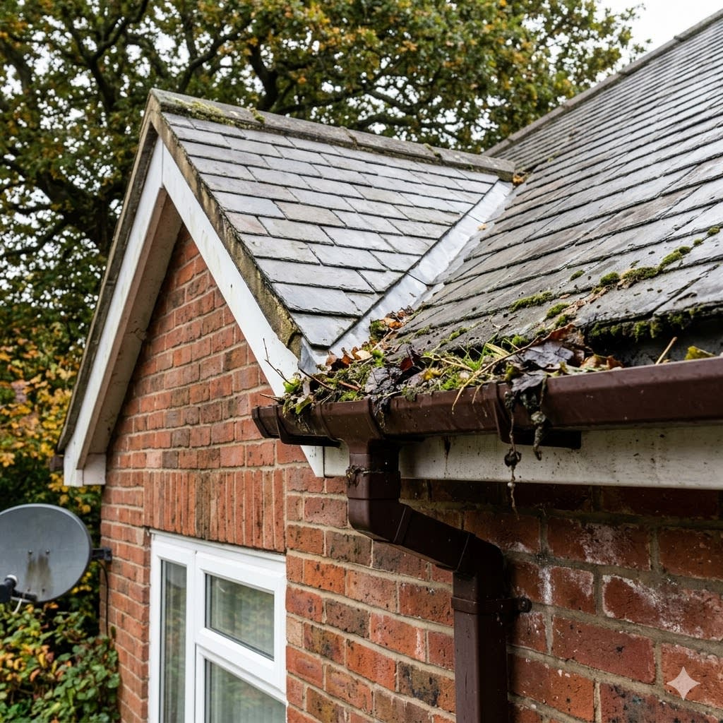 Blocked Gutter Restore Before