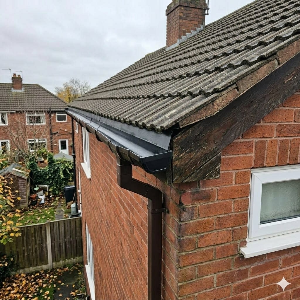 High Reach Gutter Clean After