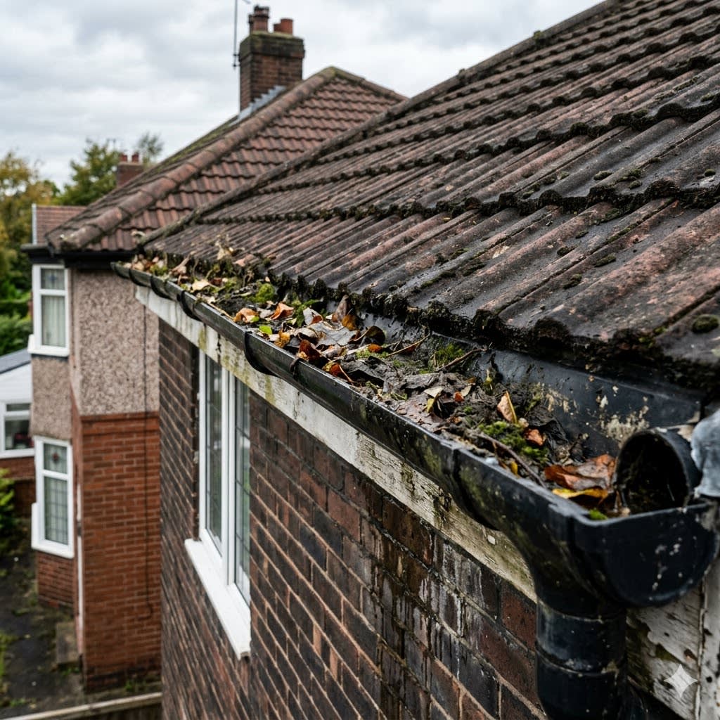 Gutter Whitening before