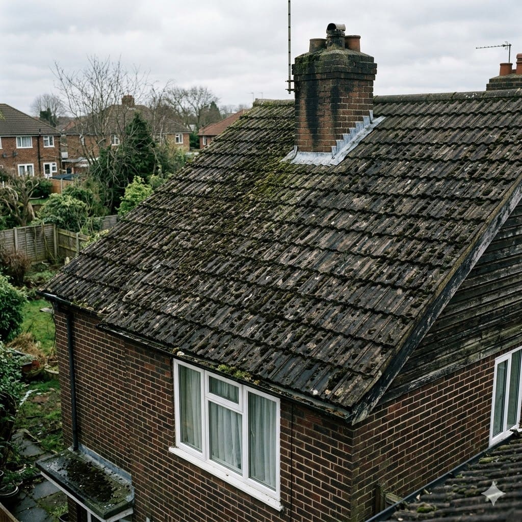 Flat Roof Deep Clean Before