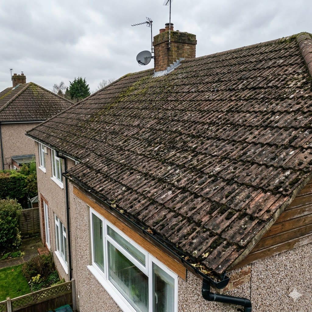 Commercial Roof Wash Before