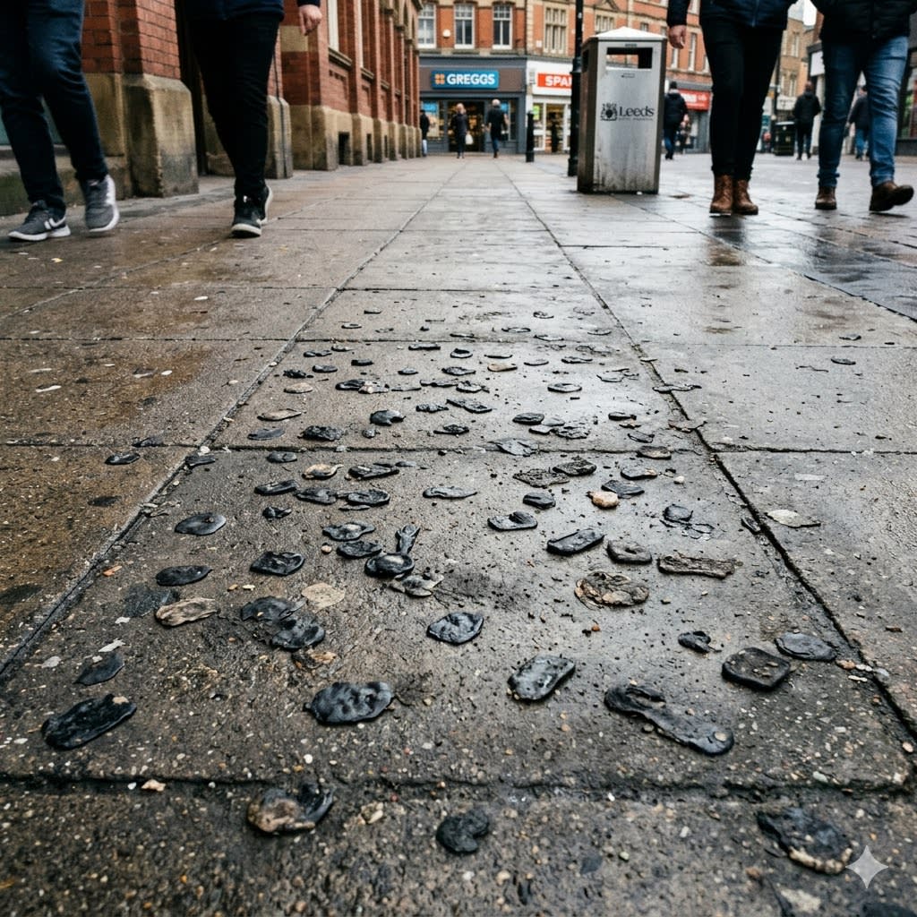 Pavement Gum Removal Before