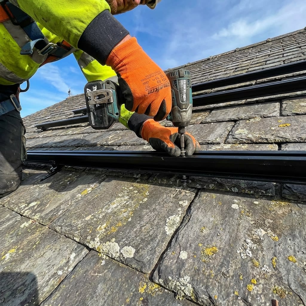 LVP Renewables expert roofer installing solar panels in Ireland