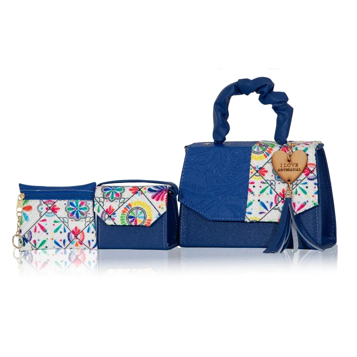 Set Crossbody de 3 piezas Artesanal Mexicana Rea – Elegancia que Conquista Miradas 4 Set Crossbody de 3 piezas Artesanal Mexicana Rea – Elegancia que Conquista Miradas - Imagen 4