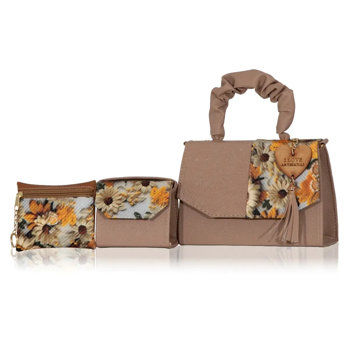 Set Crossbody de 3 piezas Artesanal Mexicana Rea – Elegancia que Conquista Miradas 3 Set Crossbody de 3 piezas Artesanal Mexicana Rea – Elegancia que Conquista Miradas - Imagen 3