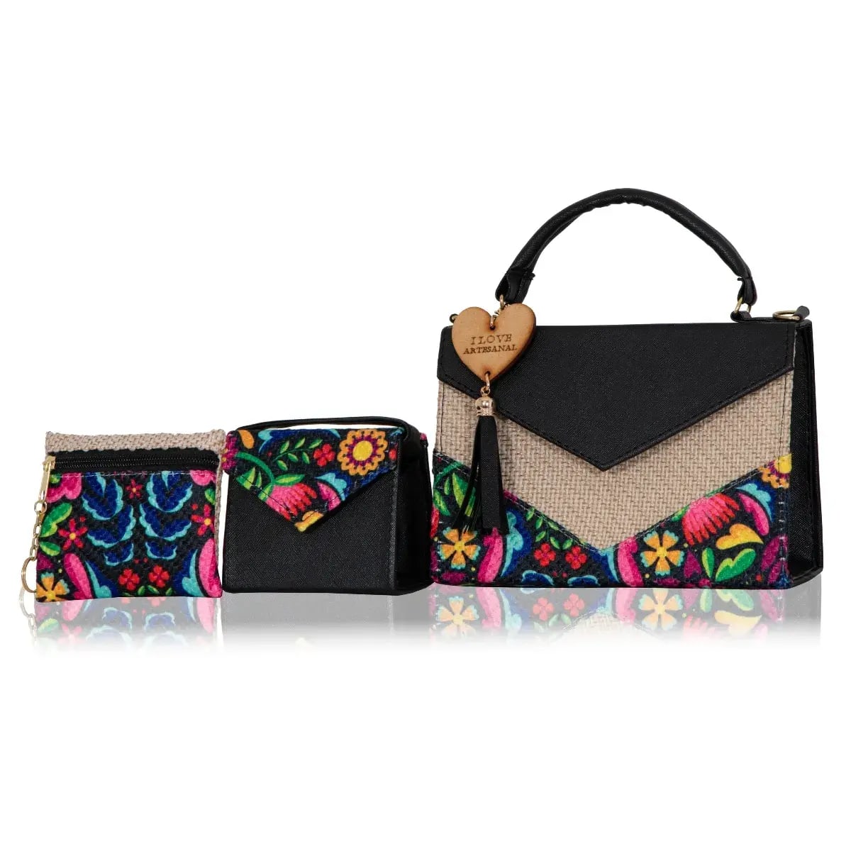 Set Crossbody de 3 piezas Artesanal Mexicana Romelia – El Detalle que Hace la Diferencia 6 Set Crossbody de 3 piezas Artesanal Mexicana Romelia – El Detalle que Hace la Diferencia - Imagen 6