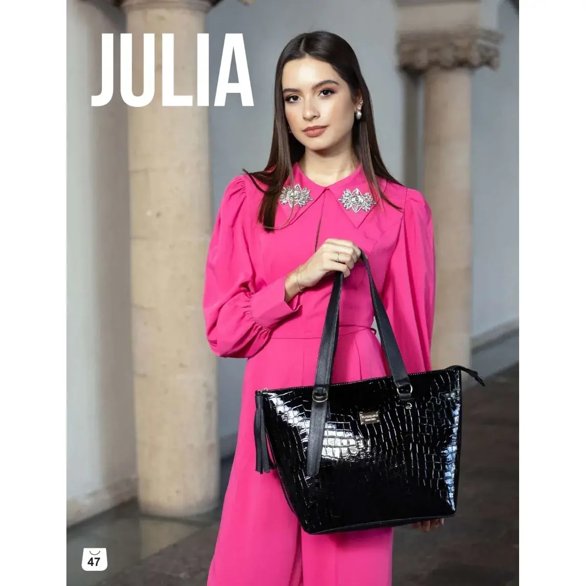 Bolsa Charol estilo Croco Julia 1 Bolsa Charol estilo Croco Julia