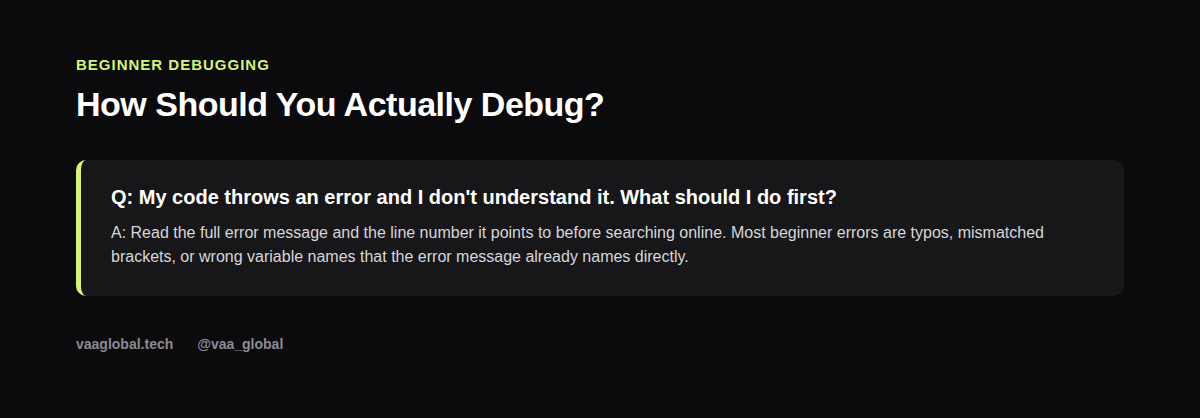 Sample question and answer about debugging for beginners