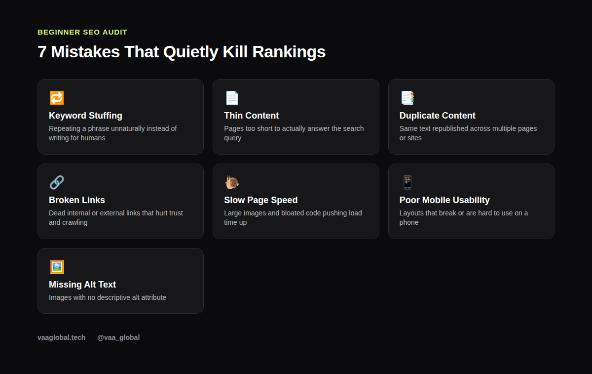 Seven common SEO mistakes beginners make