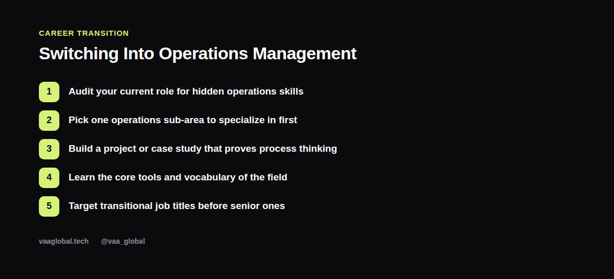 Five steps to transition into operations management from another field