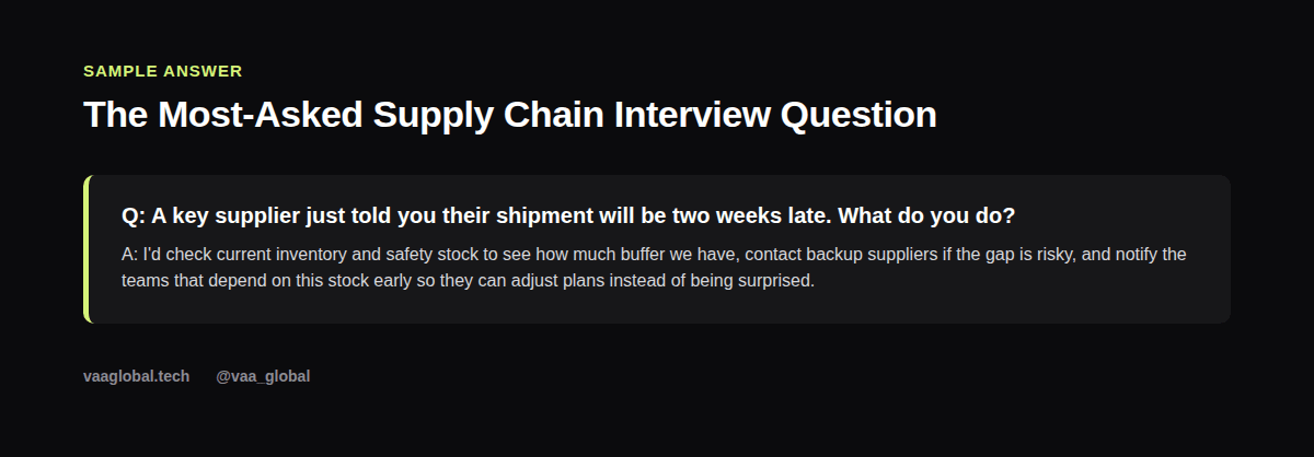 Sample answer to a common supply chain interview question