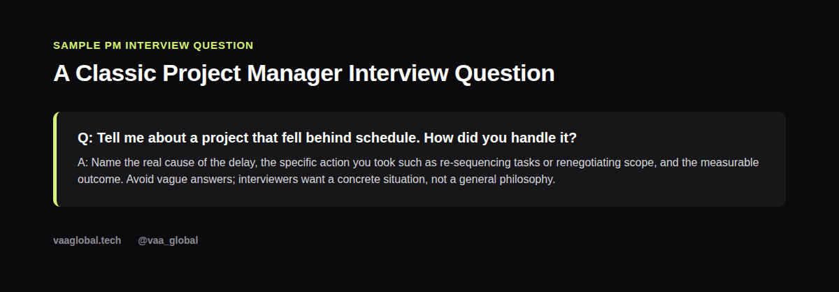 Sample project manager interview question and answer