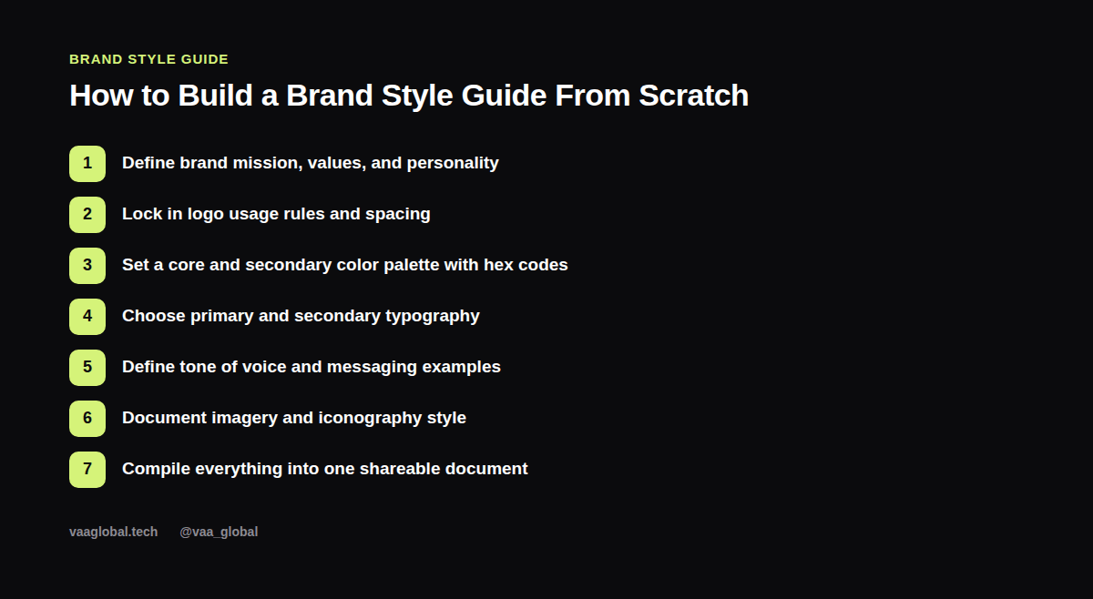 Seven steps to build a brand style guide from scratch