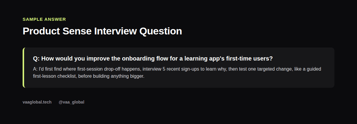 Sample answer to a product sense interview question