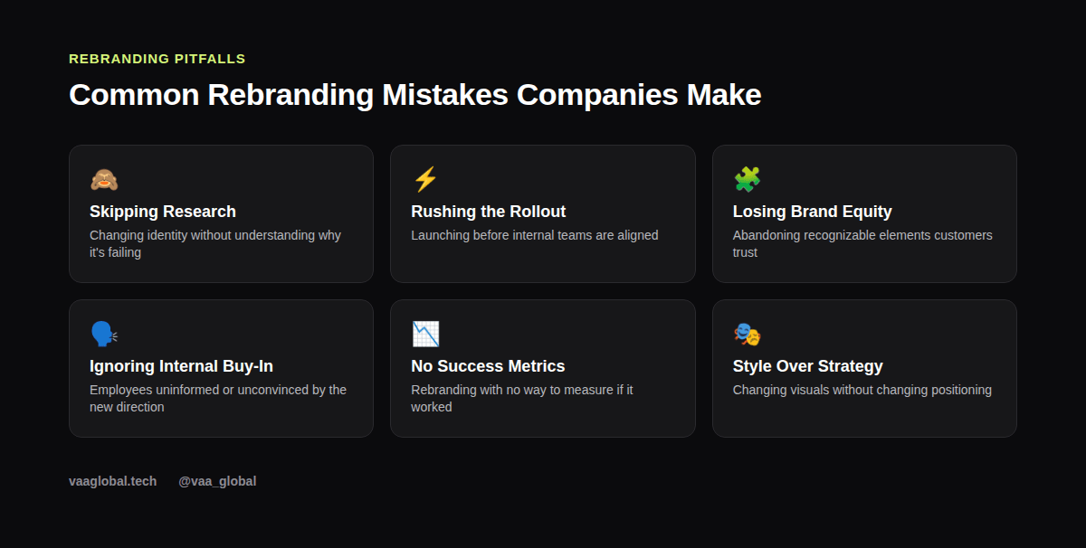 Six common rebranding mistakes companies make