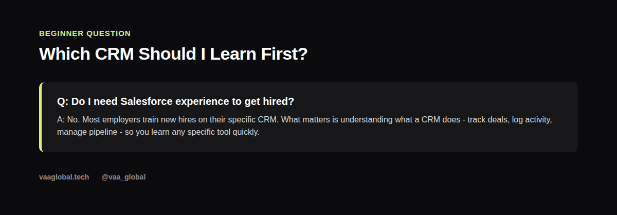 Whether you need Salesforce experience before getting hired