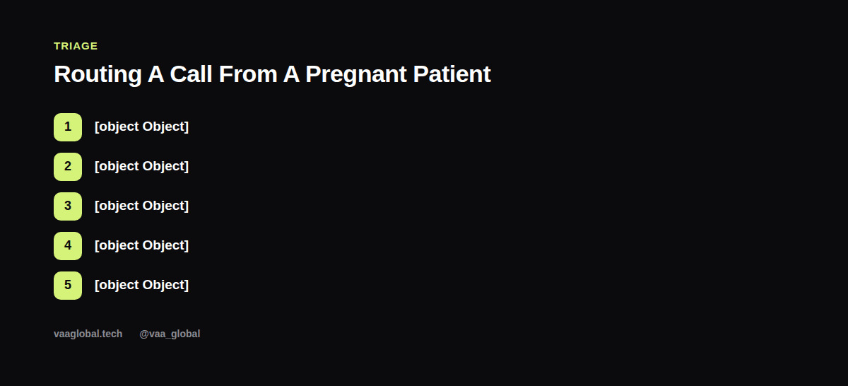 Five-step process for routing a call from a pregnant patient in an OB-GYN practice
