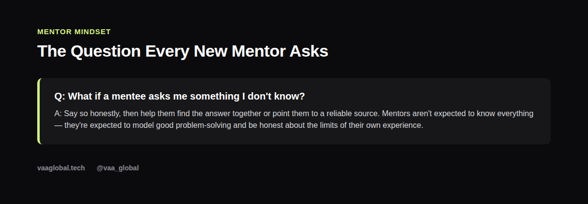 Common mentor question about what to do when you do not know an answer