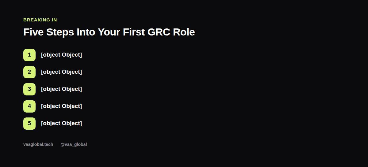 Five steps to break into GRC with no experience