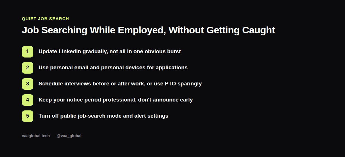 Five steps for job searching while employed without getting caught