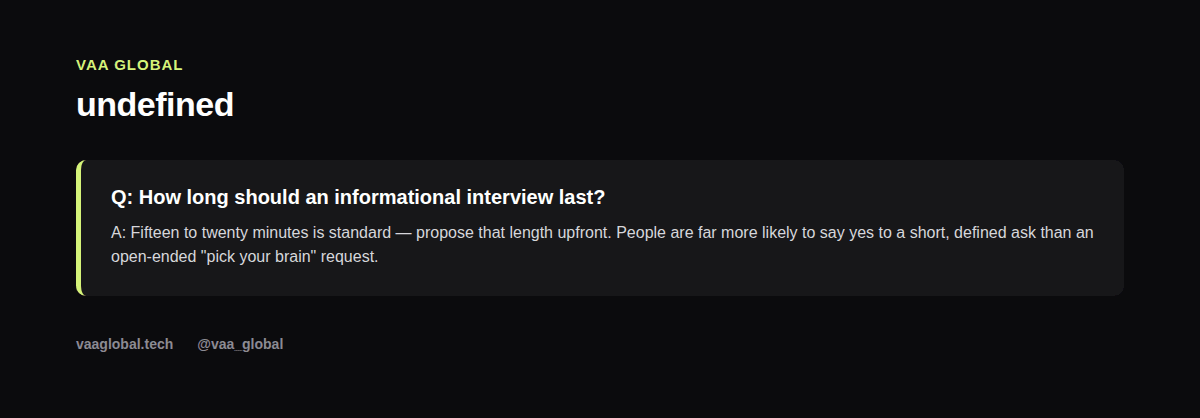 How long an informational interview should last