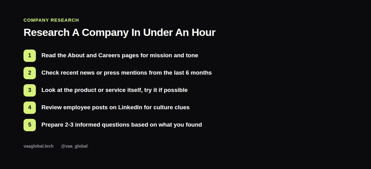 Five steps to research a company in under an hour